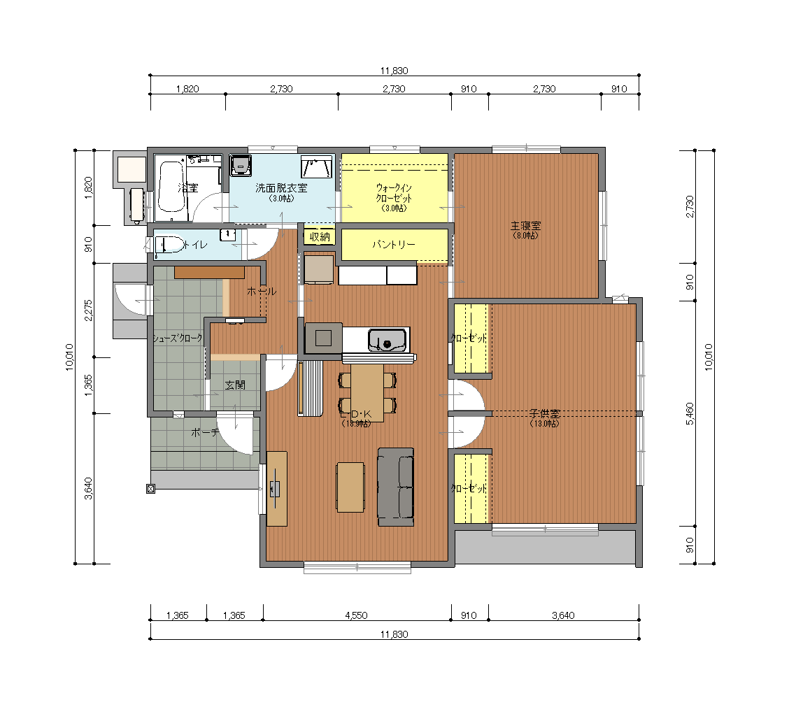 平屋住宅 家族がグルグル回れる住みごこちのいい家 大川市 柳川市の平屋 二階建て注文住宅はメイクハウス 工務店