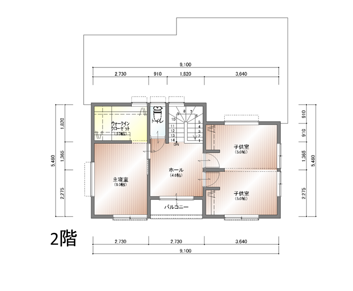 4人家族4ldk 子供たちが自由に使える 2階ホールのある住みごこちのいい家 大川市の工務店で平屋 二階建て注文住宅を建てるならメイクハウス 柳川市