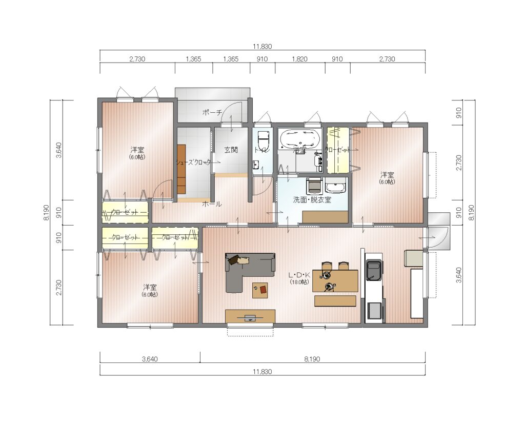 間取りプラン 大川市の工務店で平屋 二階建て注文住宅を建てるならメイクハウス 柳川市